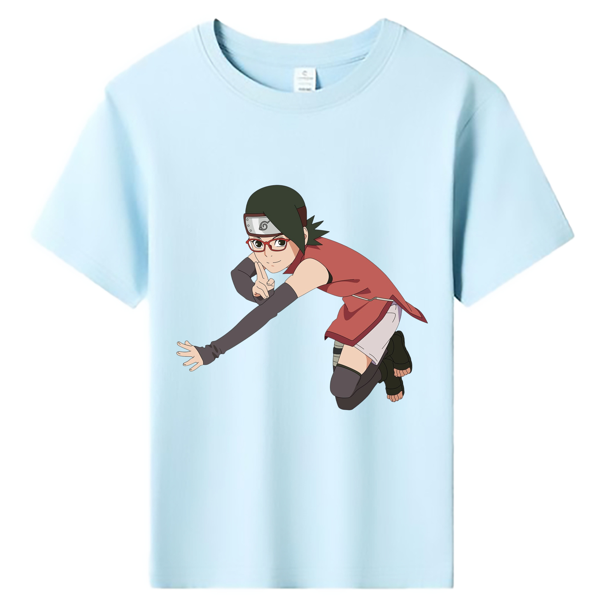 （画像用） NARUTO -ナルト- うちは サラダ Uchiha Sarada 綿100％キッズTシャツ（フロントプリント）
